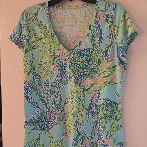 Lilly Pulitzer Michele shirt Skye Blue Blue Heaven